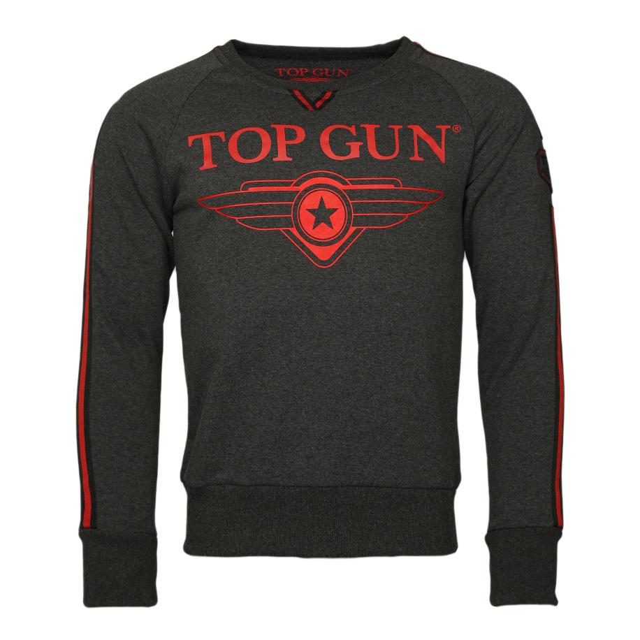 Top gun TOP GUN Sweatshirt Streak antraciet / rood / zwart gemêleerd -