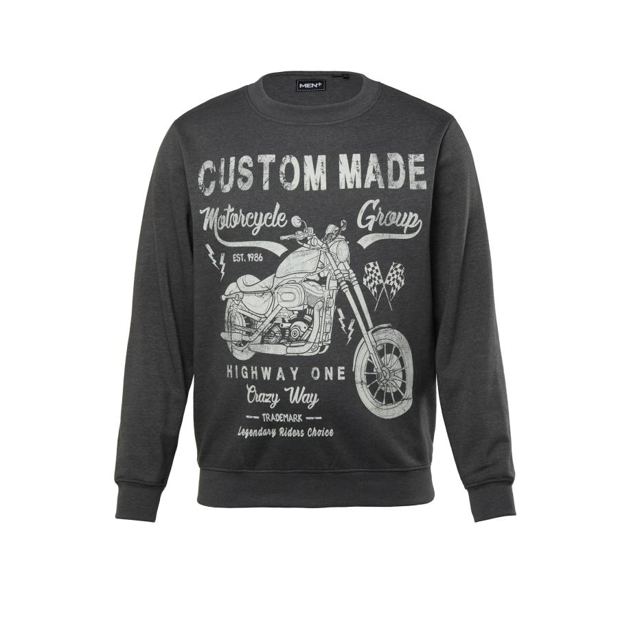 men plus Men Plus Sweatshirt antraciet / lichtgrijs -