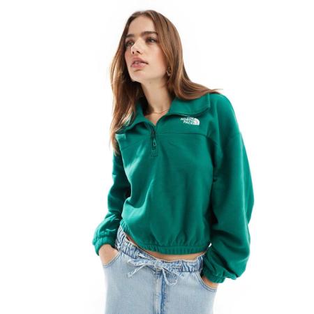 The North Face Glacier Oversized fleece met 1/2 rits in groen