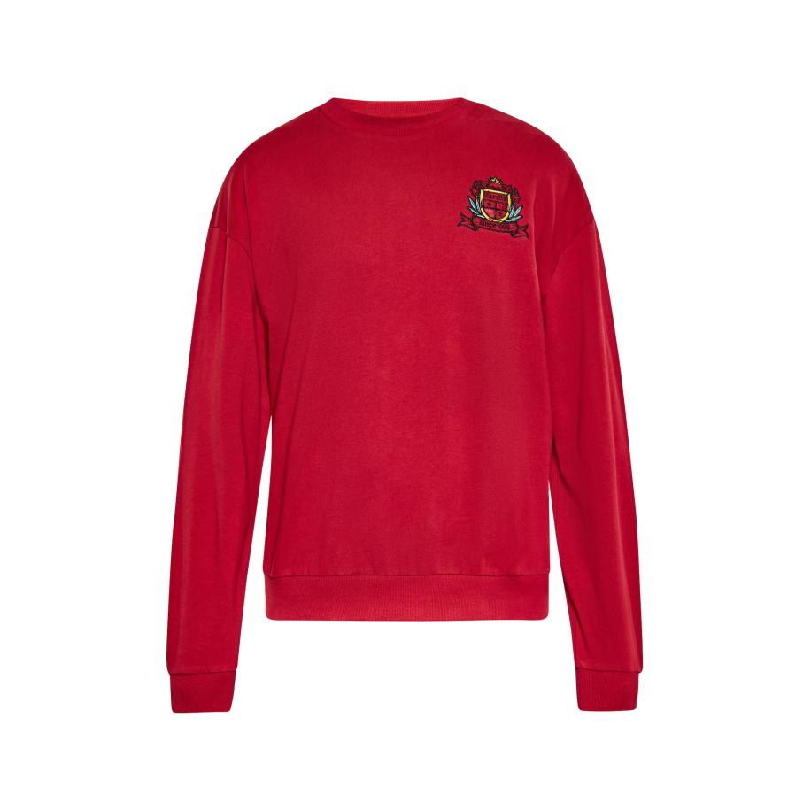 MO MO Sweatshirt lichtblauw / geel / wijnrood / zwart -