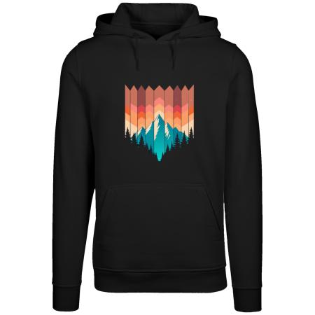 F4NT4STIC F4NT4STIC Sweatshirt Berg Sonnenuntergang Geometrisch bruin / petrol / oranje / zwart