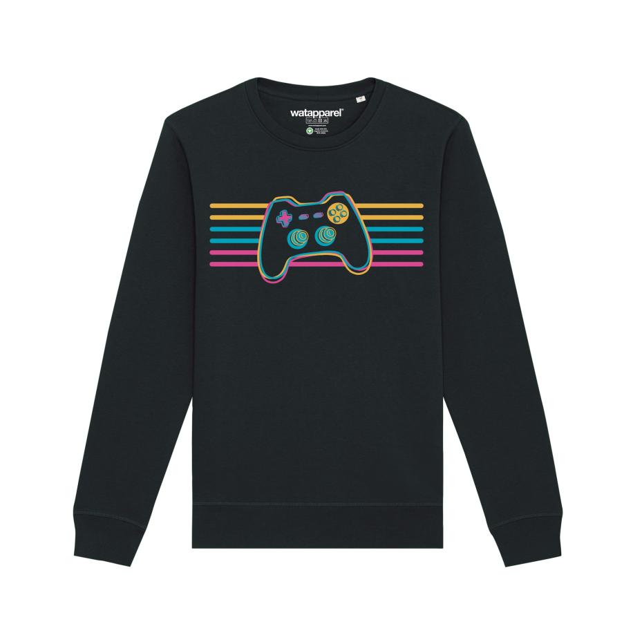 Watapparel Watapparel Sweatshirt Retro Joystick gemengde kleuren / zwart -