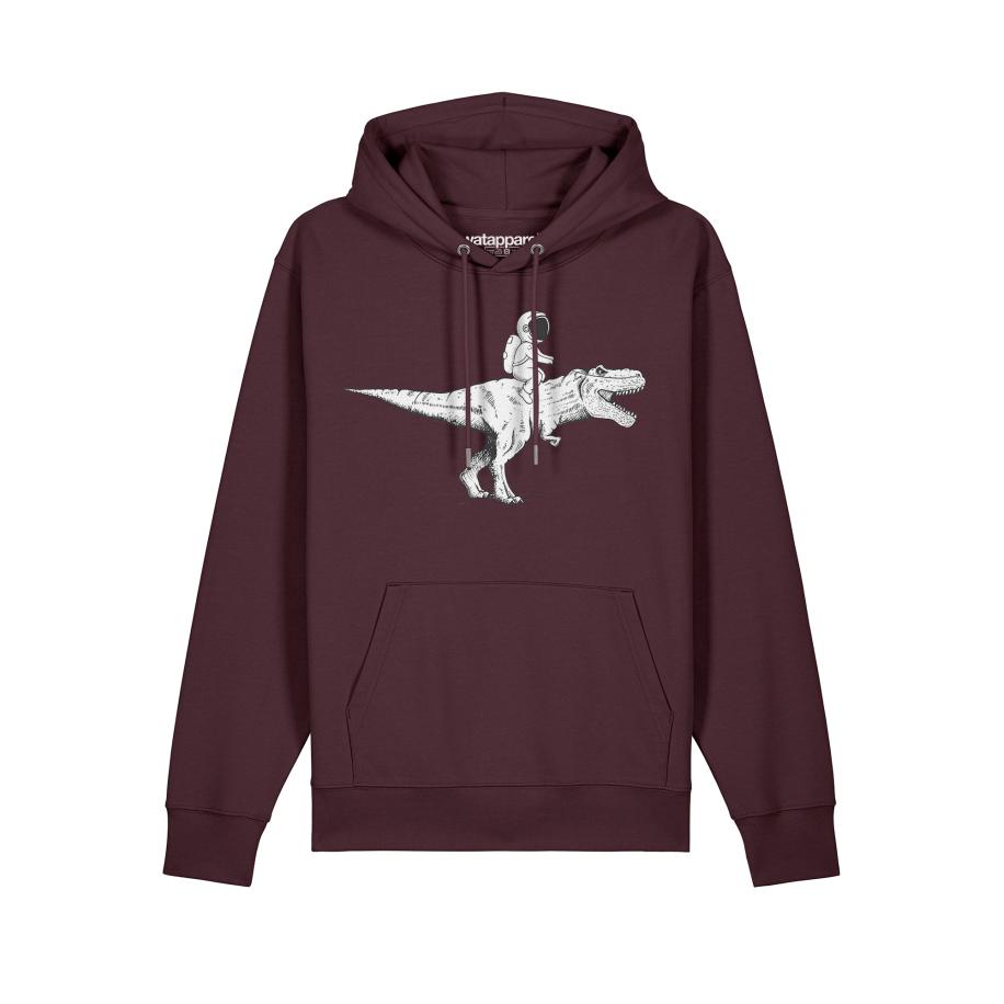 Watapparel Watapparel Sweatshirt Astronaut on T-Rex donkerrood / zwart / wit -