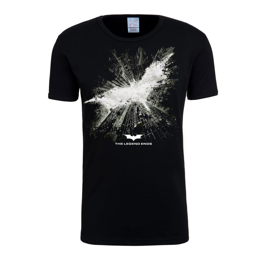 LOGOSHIRT Shirt Batman – The Dark Knight Rises zwart / wit Zwart