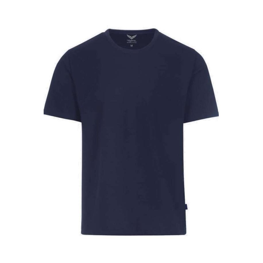 TRIGEMA T-Shirt ronde hals Marine, Effen Blauw