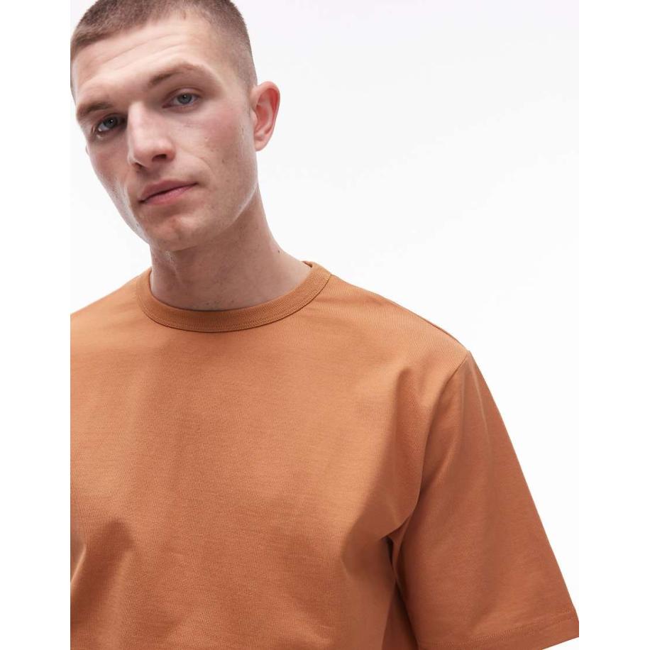 ARKET - Oversized T-shirt van zware jersey in oranje Oranje