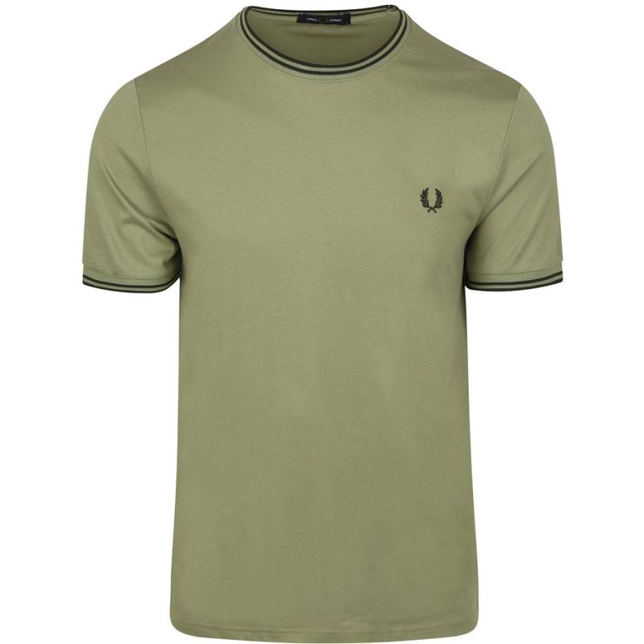 Fred Perry M1588 Twin Tipped T-shirt Groen Groen