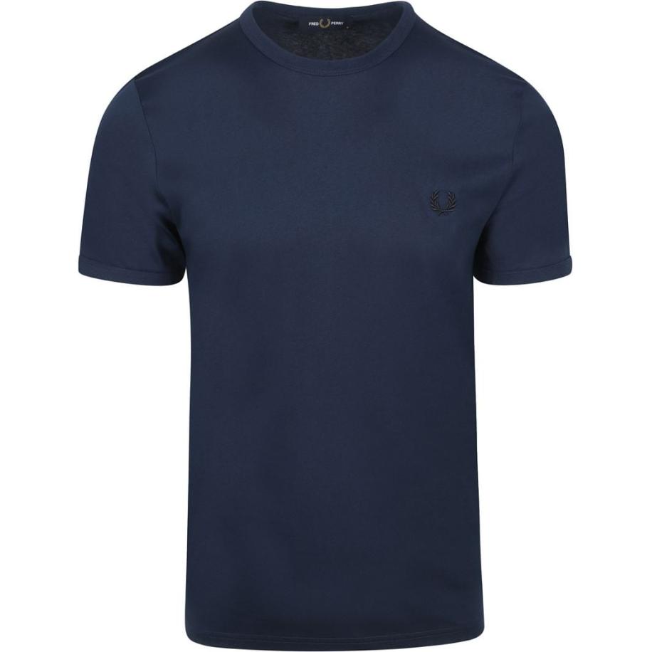 Fred Perry T-shirt Ringer Tennis Blue Blauw