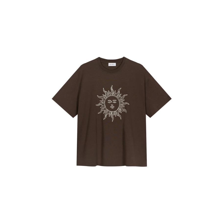OH APRIL Shirt Sun donkerbruin / wit Bruin