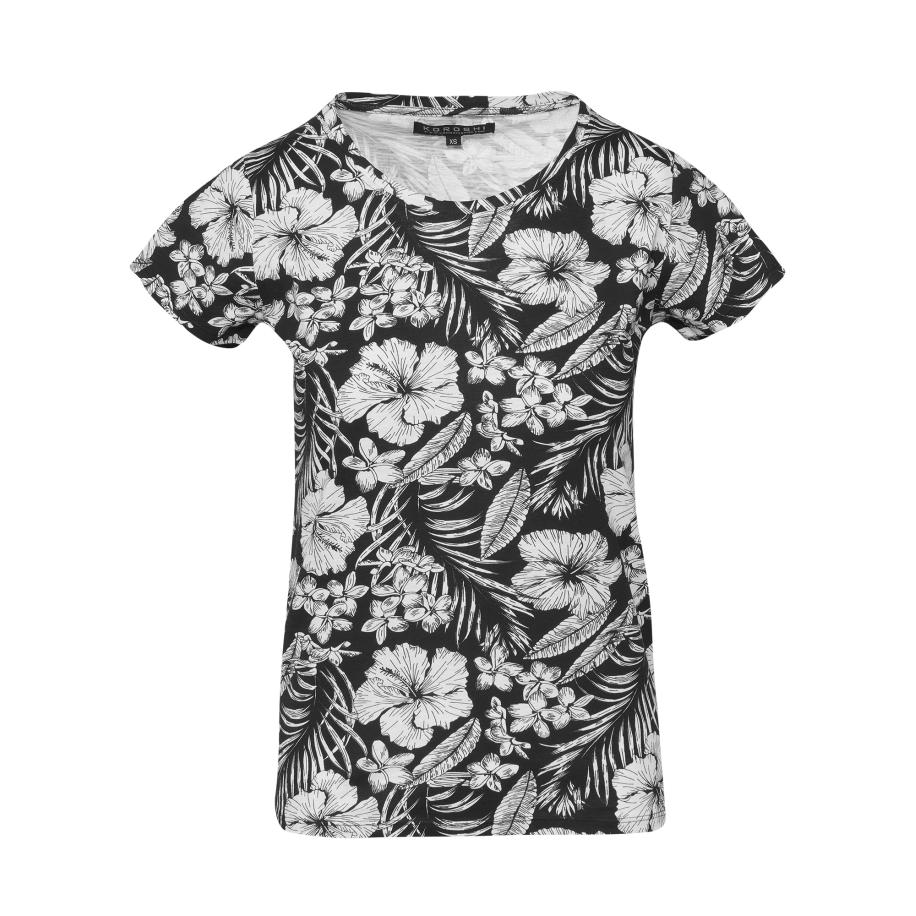 KOROSHI KOROSHI Shirt taupe / zwart -