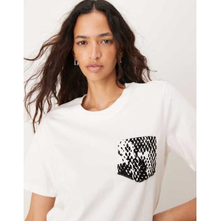 JDY T-shirt met print in wit