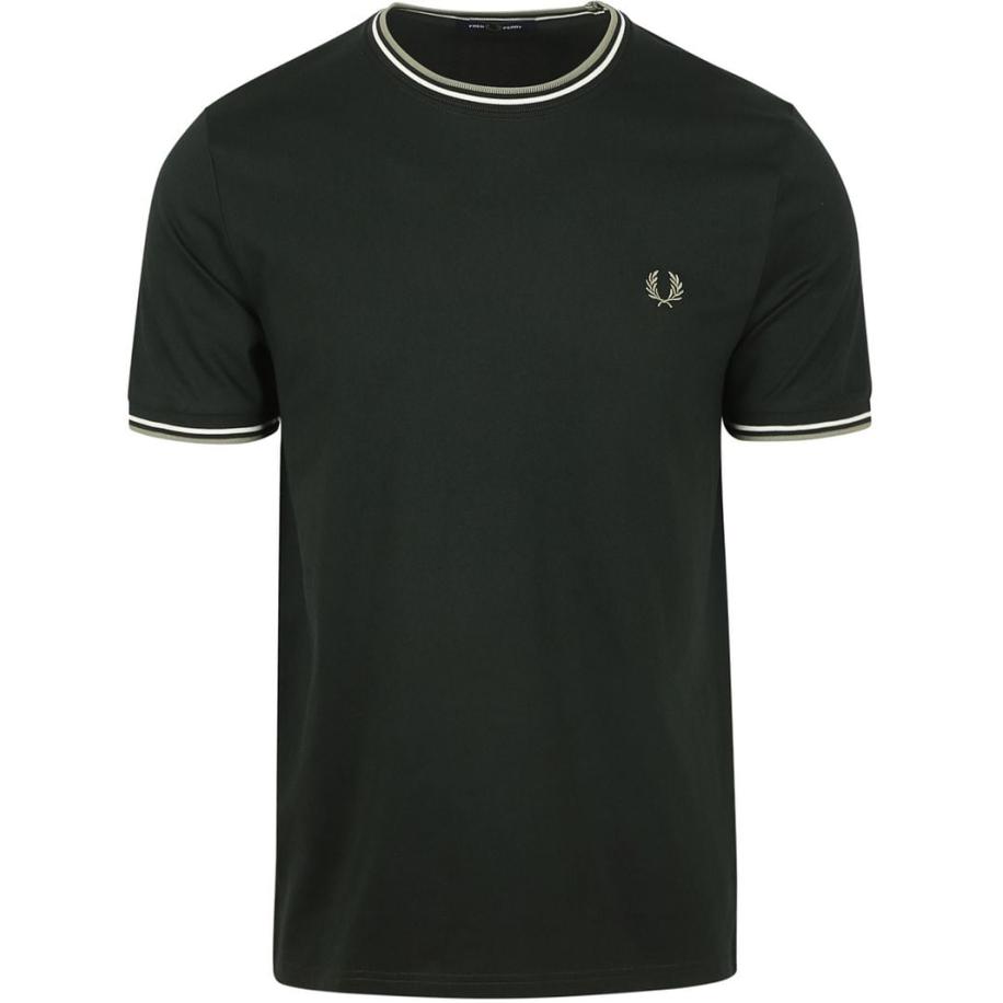 Fred Perry M1588 Twin Tipped T-shirt Donker Groen Groen