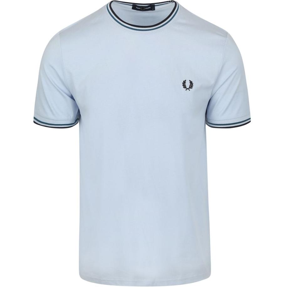 Fred Perry M1588 Twin Tipped T-shirt Licht blauw Blauw