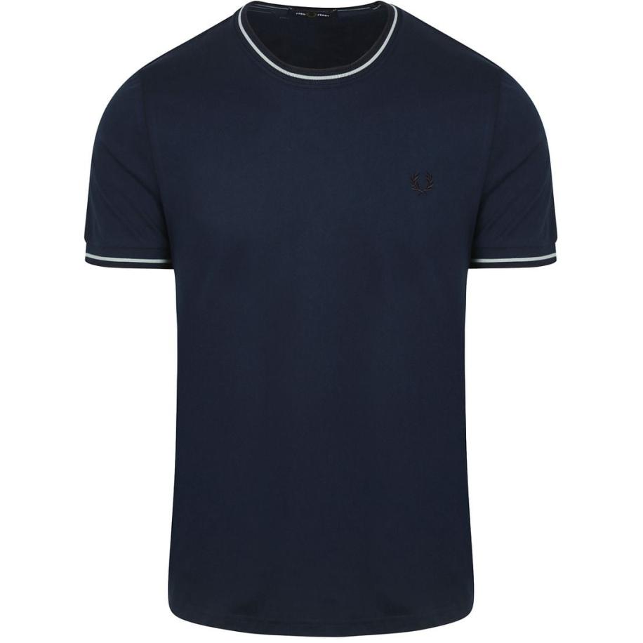 Fred Perry M1588 Twin Tipped T-shirt Navy Blauw