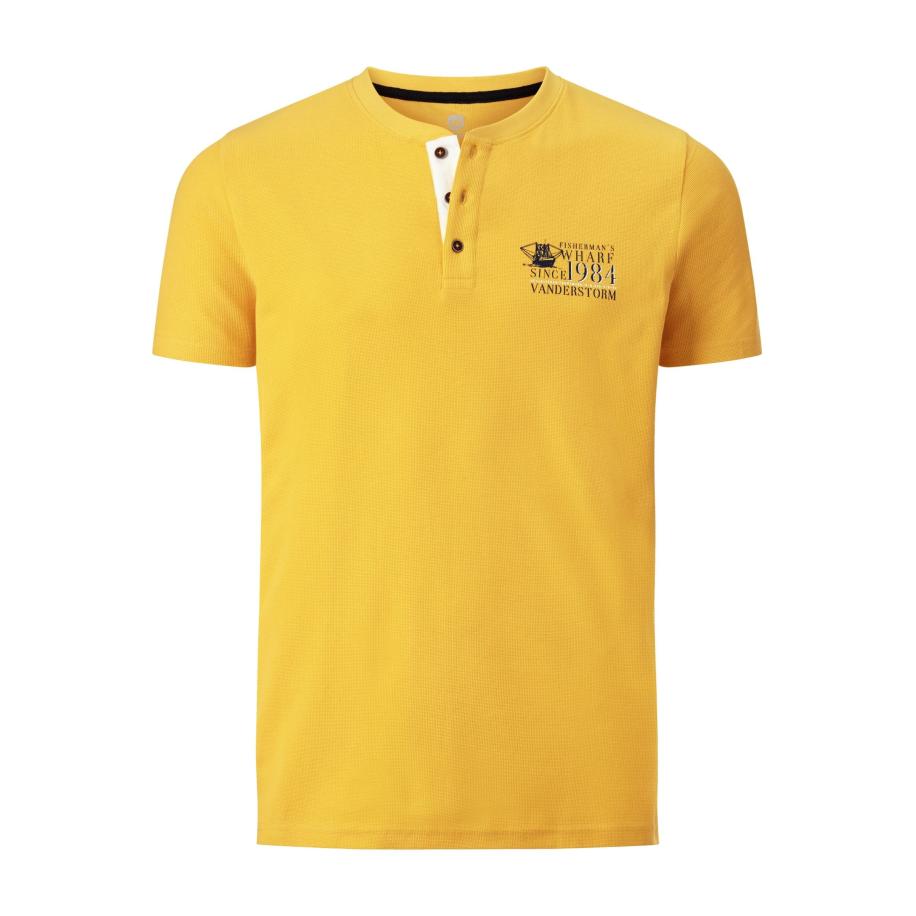 Jan Vanderstorm T-Shirt geel, Effen Geel