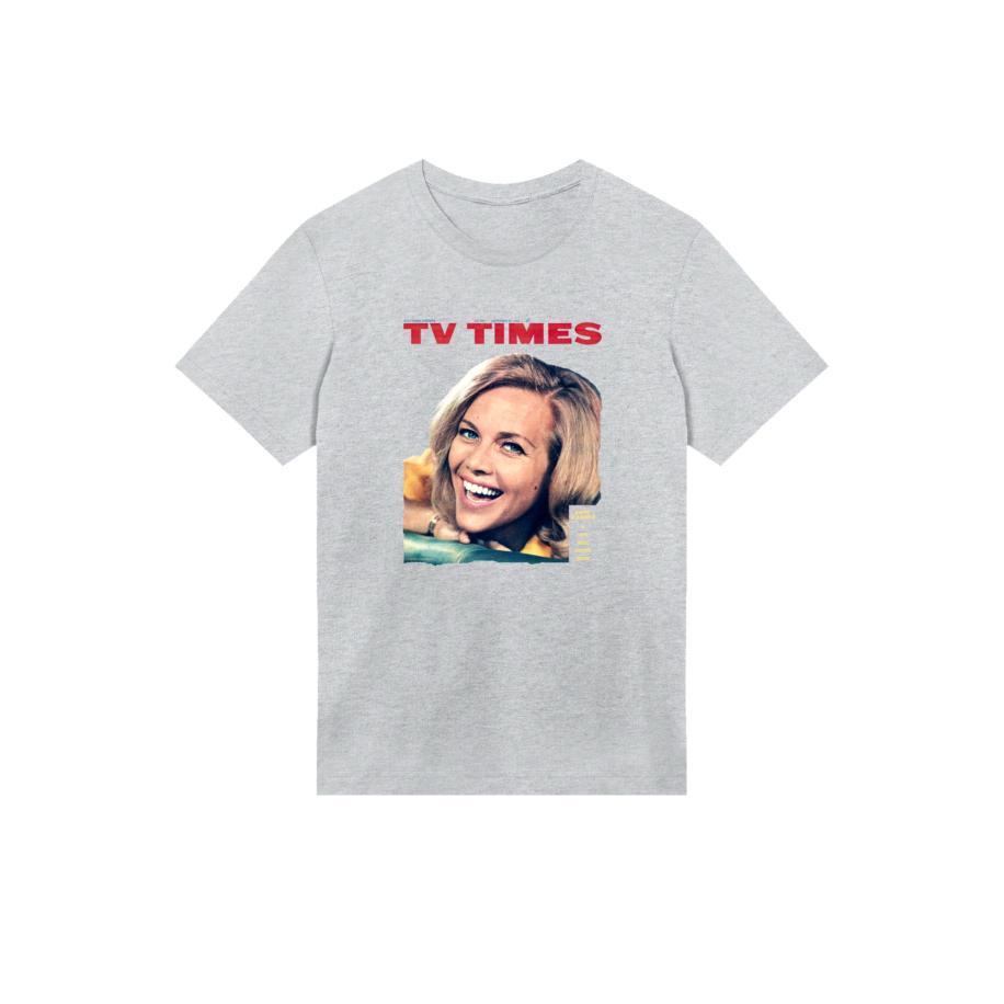F4NT4STIC F4NT4STIC Shirt TV Times Honor Blackman 1964 Cover grijs / gemengde kleuren -