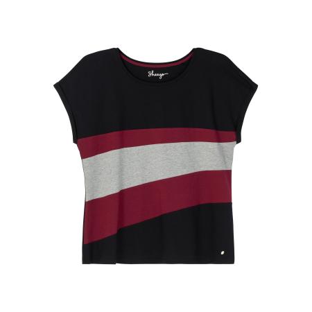 SHEEGO Shirt grijs gemêleerd / robijnrood / zwart