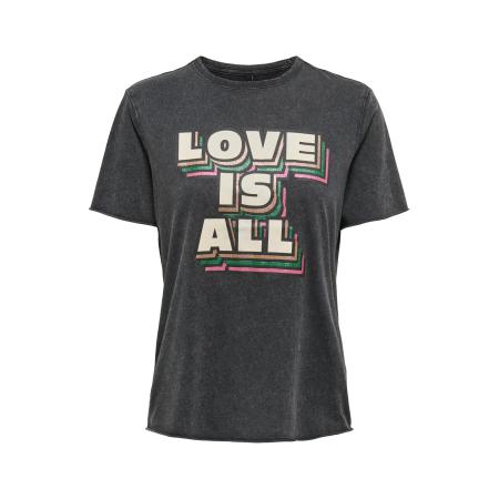 Only ONLY Shirt ONLLUCKY basaltgrijs / groen / lichtroze / wit