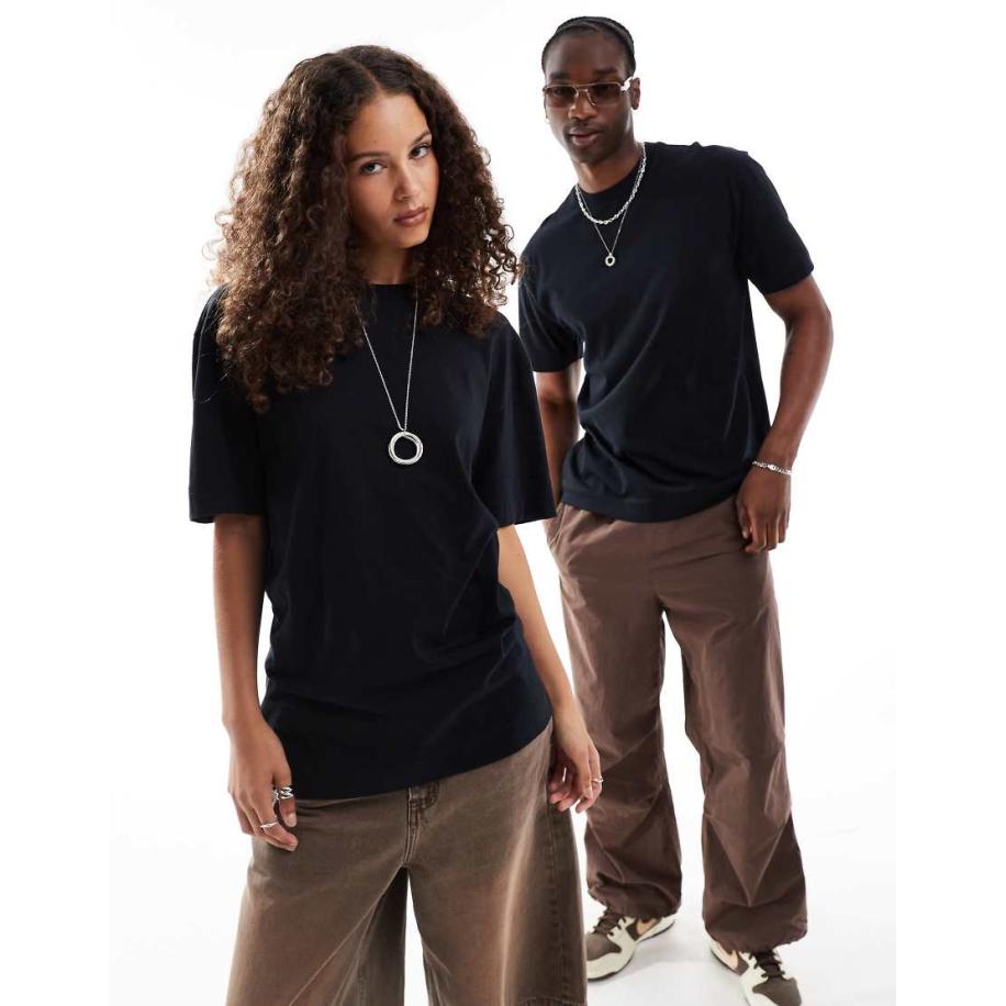 COLLUSION Unisex t-shirt in zwart Zwart