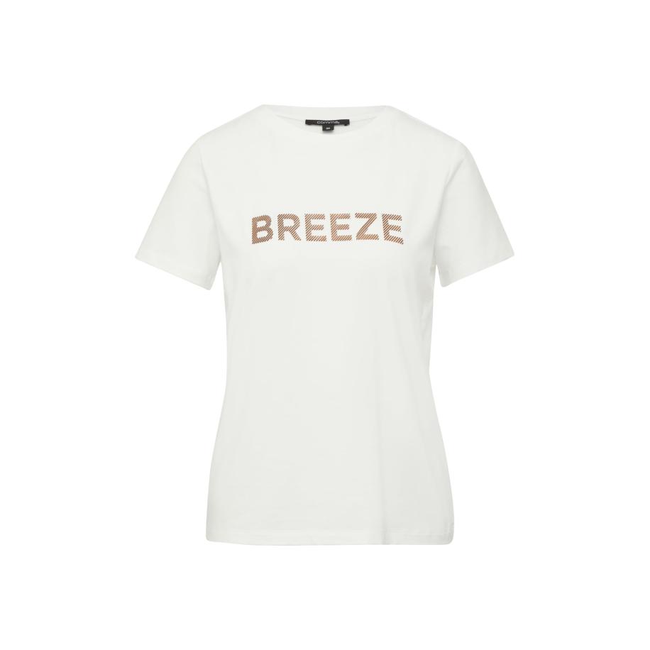 Comma COMMA Shirt brons / wit -