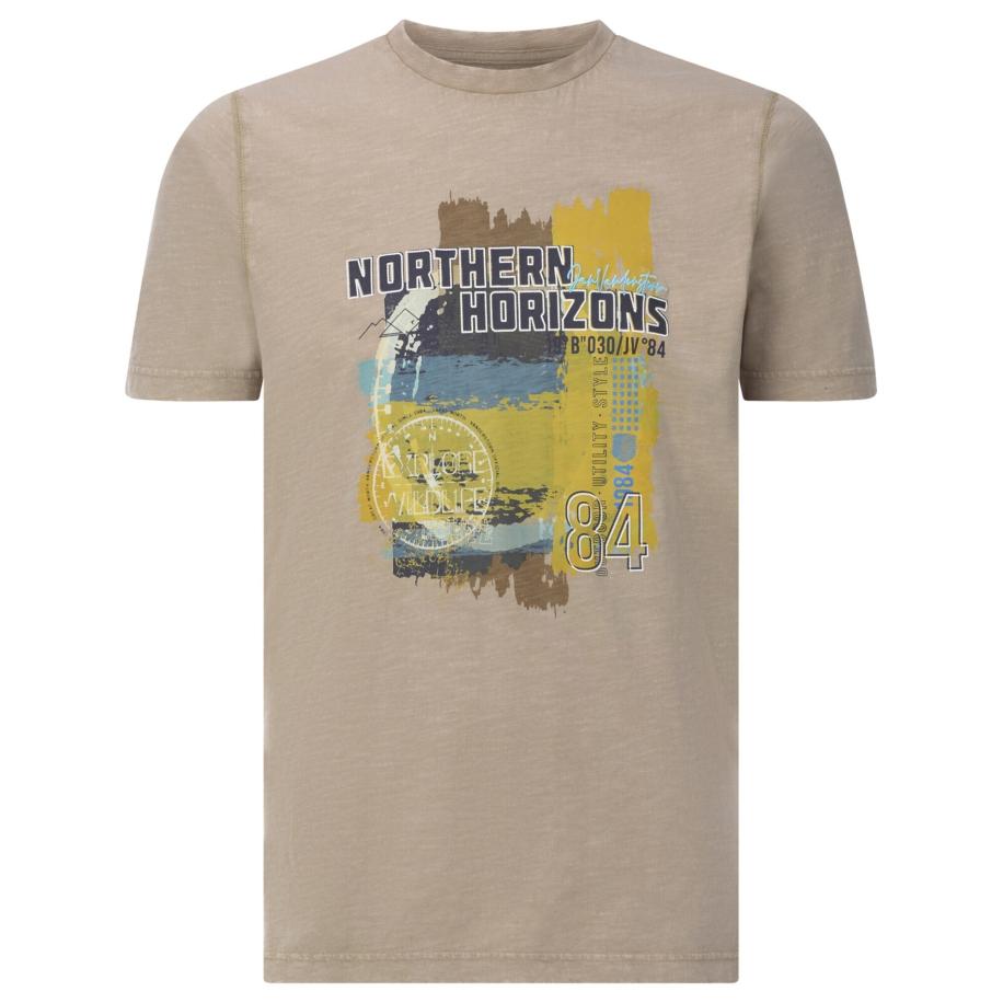 jan vanderstorm Jan Vanderstorm Shirt Norheim beige / bruin / curry / zwart -