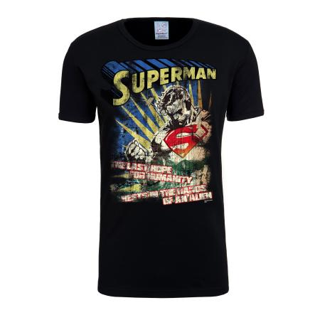 LOGOSHIRT Shirt Superman – The Last Hope zwart