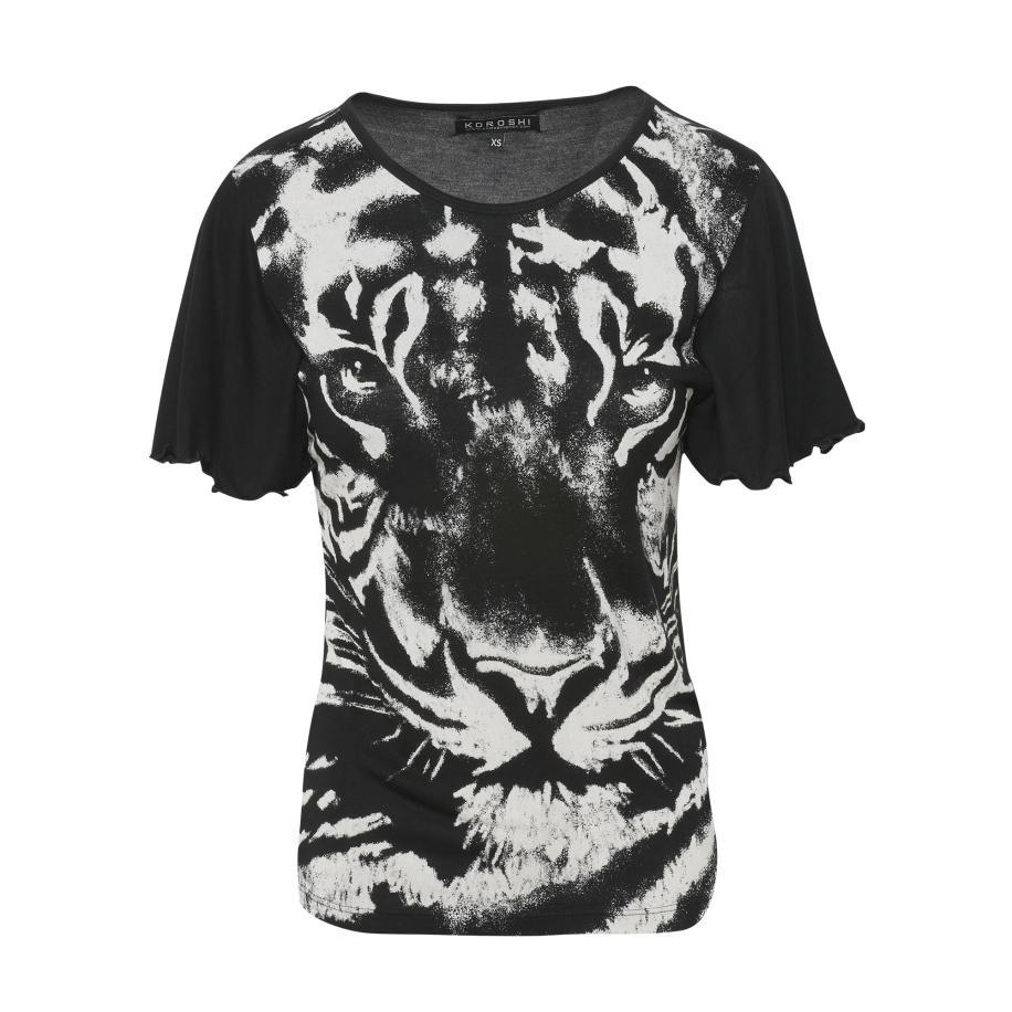 KOROSHI KOROSHI Shirt zwart / wit -