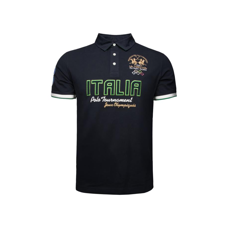 La Martina La Martina Shirt Map318 beige / donkerblauw / groen / wit -