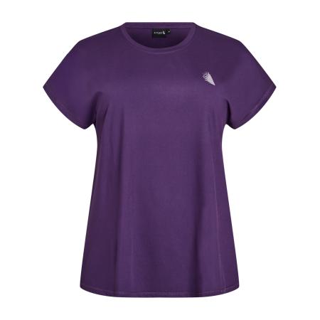 Zizzi Zizzi Shirt BASIC lila / offwhite