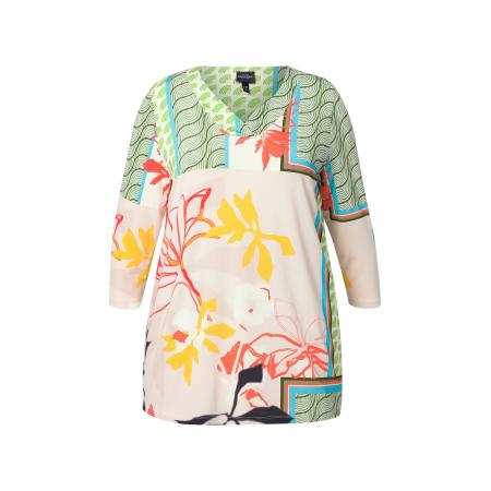 Ulla Popken Ulla Popken Shirt geel / lichtgroen / gemengde kleuren / zwart