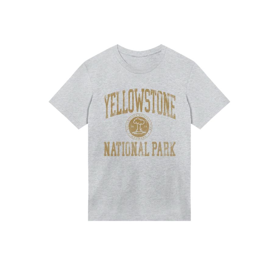 F4NT4STIC F4NT4STIC Shirt US National Parks Yellowstone Wyoming goud / grijs -