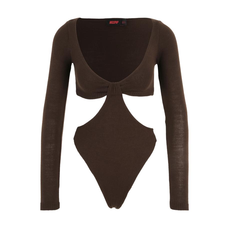 Misspap Misspap Shirt body chocoladebruin -