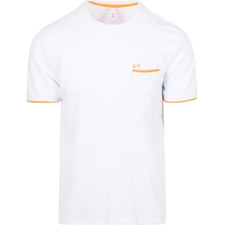 Sun68 Piqué T-Shirt Fluo Stripe Wit