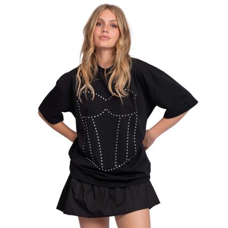 Nikkie Strass korte mouwen bustier T-Shirt