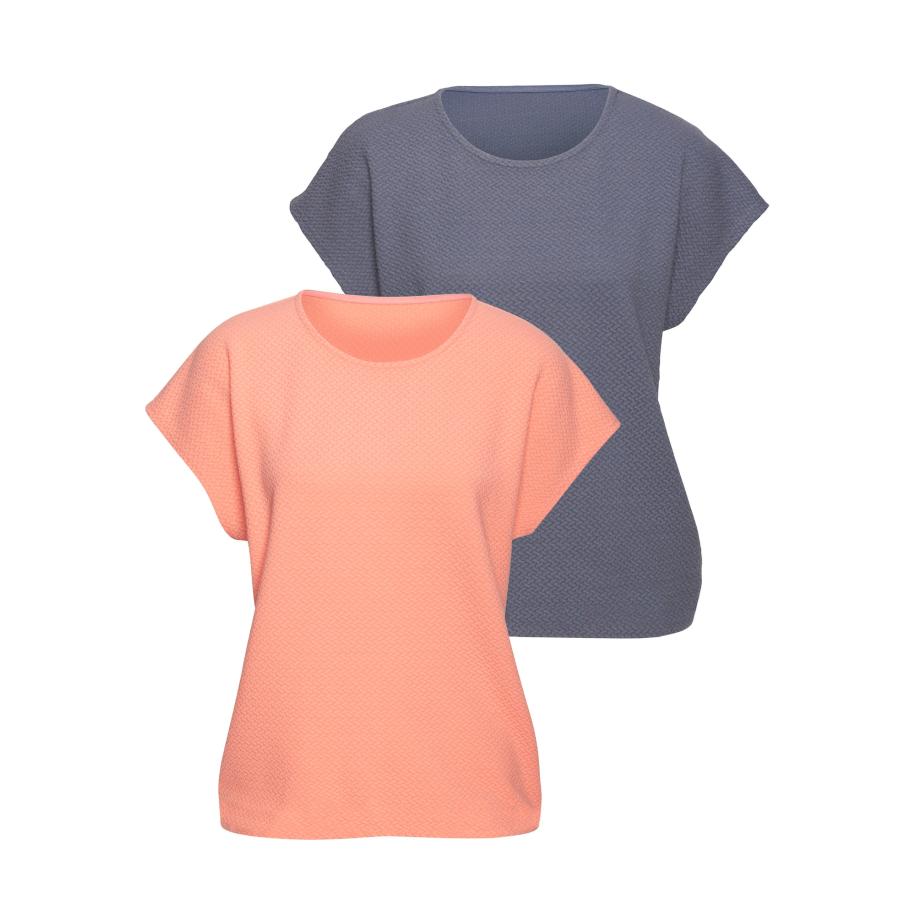 VIVANCE VIVANCE Shirt smoky blue / lichtoranje -