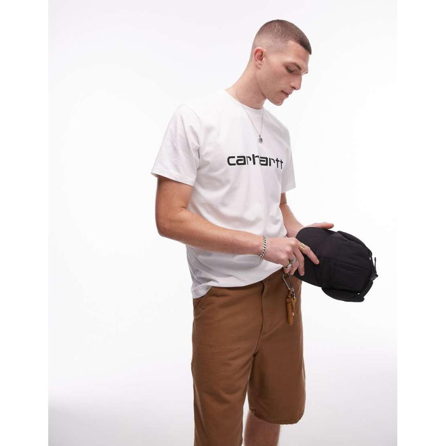 Carhartt WIP - T-shirt met tekstprint in wit Wit