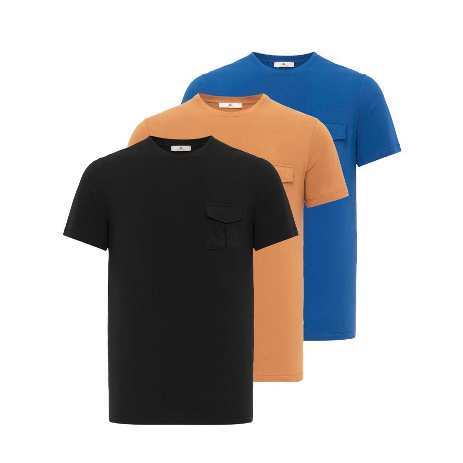 Daniel Hills Daniel Hills Shirt blauw / lichtbruin / zwart -