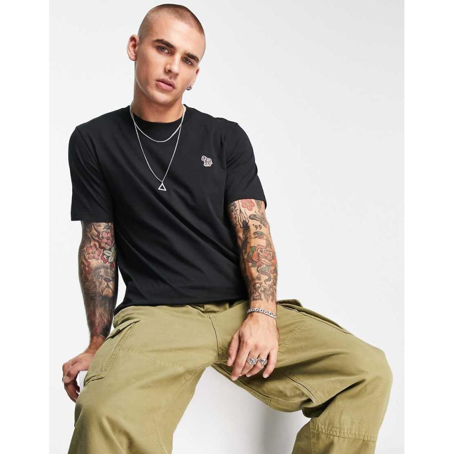 PS Paul Smith - Regular-fit T-shirt met logo in zwart Zwart