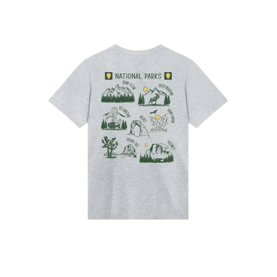 F4NT4STIC F4NT4STIC Shirt US National Parks Montage geel / grijs gemêleerd / groen -