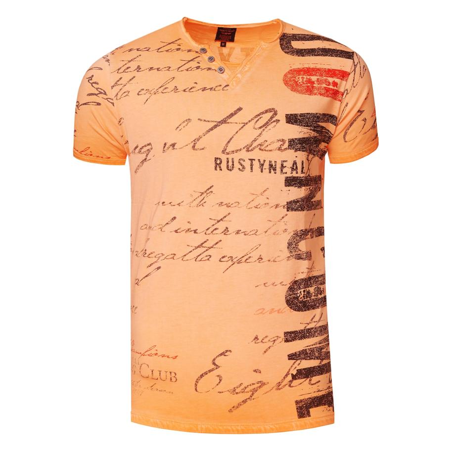 Rusty Neal Rusty Neal Shirt oranje / rood / zwart -