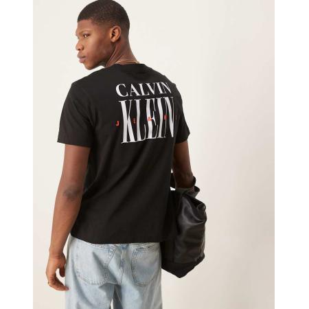 Calvin Klein Jeans - T-shirt met logoprint op de achterkant in zwart
