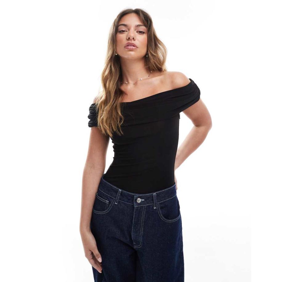 Miss Selfridge Zachte mouwloze body in zwart Zwart