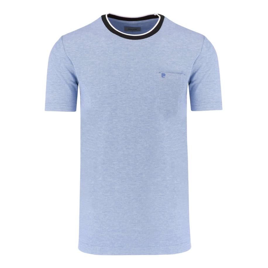 Pierre Cardin T-Shirt ronde hals lichtblauw, Effen Blauw
