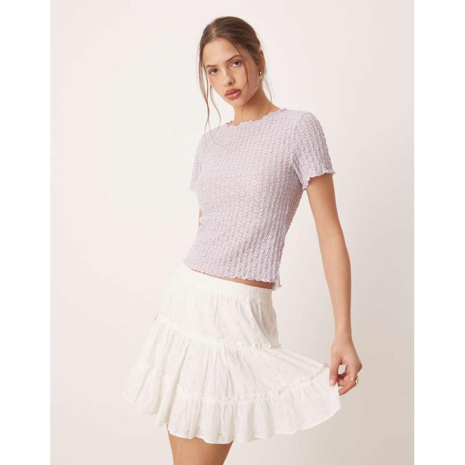 AWARE Baby T-shirt met textuur in lila-Paars Paars