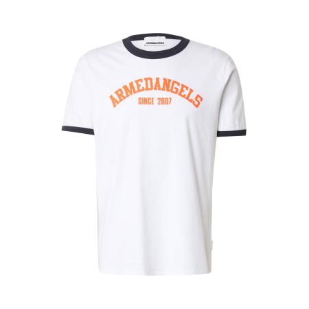 Armedangels ARMEDANGELS Shirt MAARKOS RINGER marine / oranje / wit