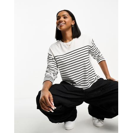 JDY Top in witte en zwarte streep