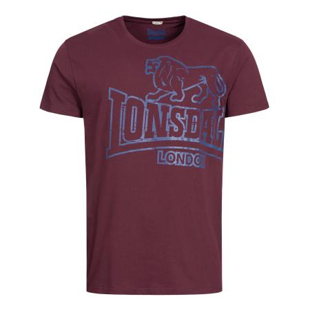 LONSDALE Shirt Langsett navy / donkerrood