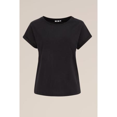 WE Fashion Dames T-shirt - Curve - Regular fit - Zwart - Biologisch katoen - Plus Size Maat: 52