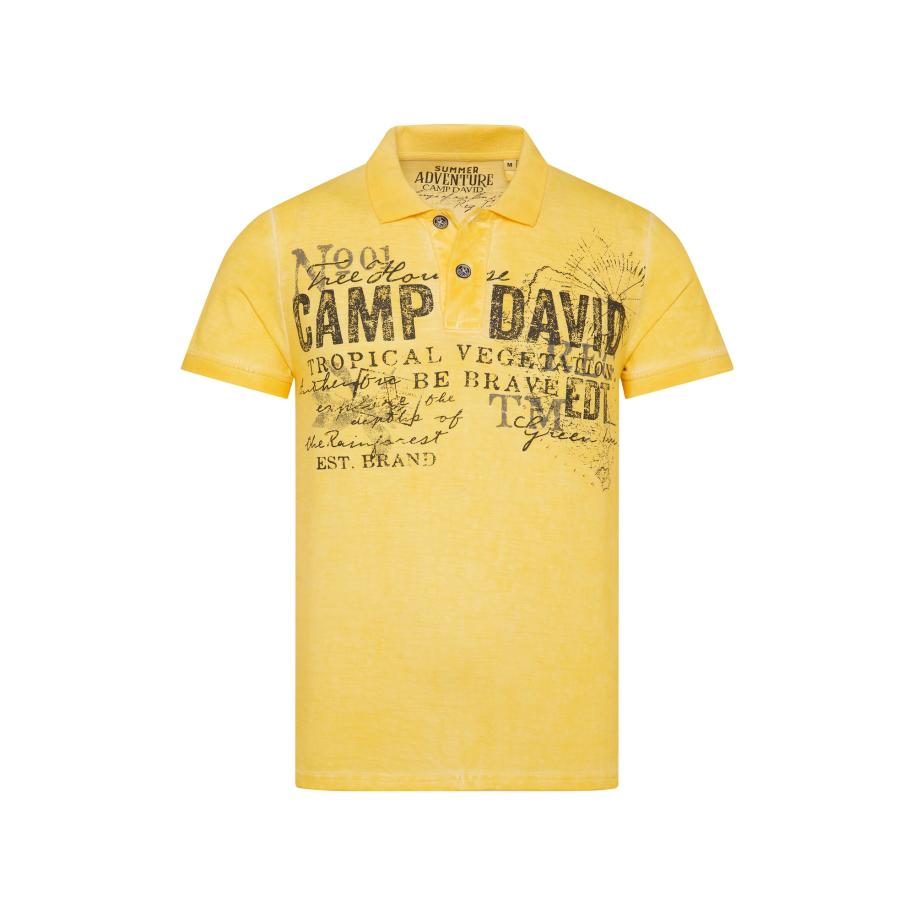 Camp David CAMP DAVID Shirt geel / grijs / zwart -