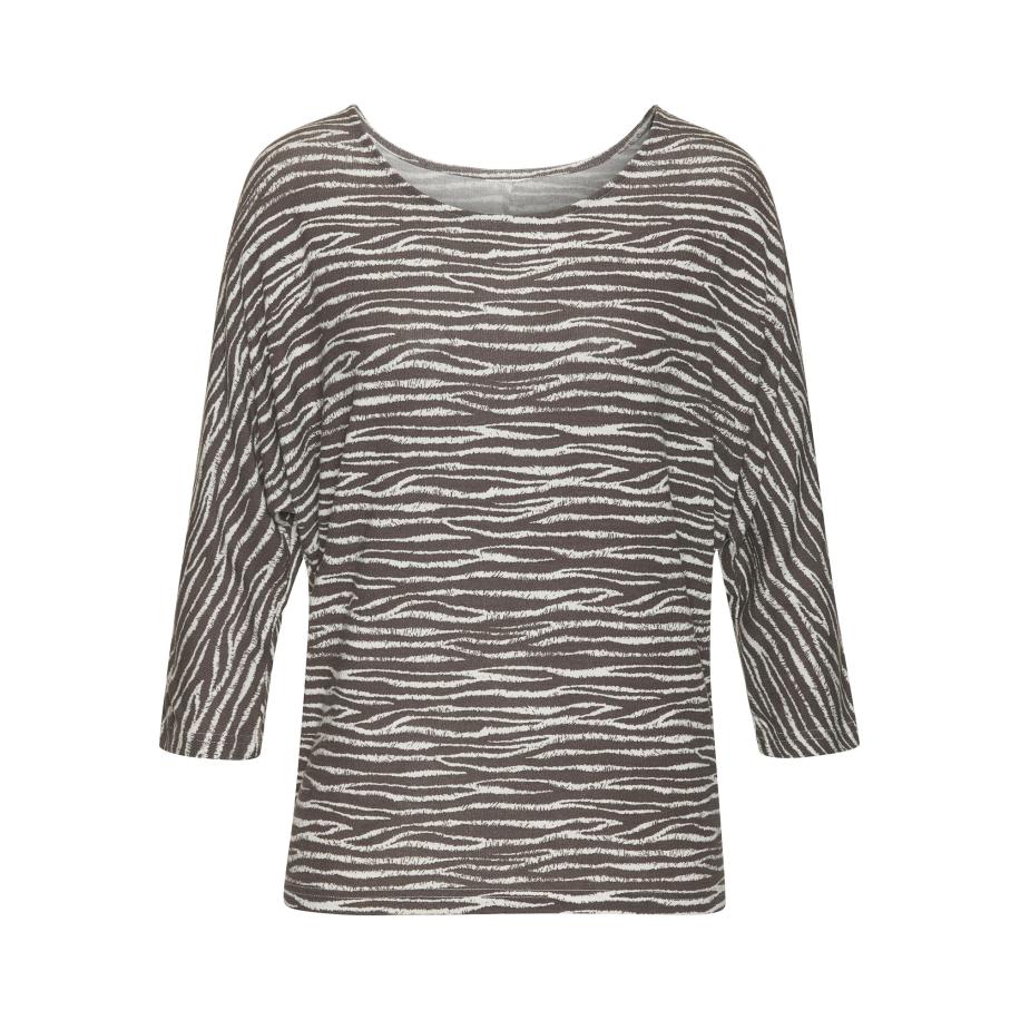 Lascana LASCANA Shirt crème / donkergrijs -